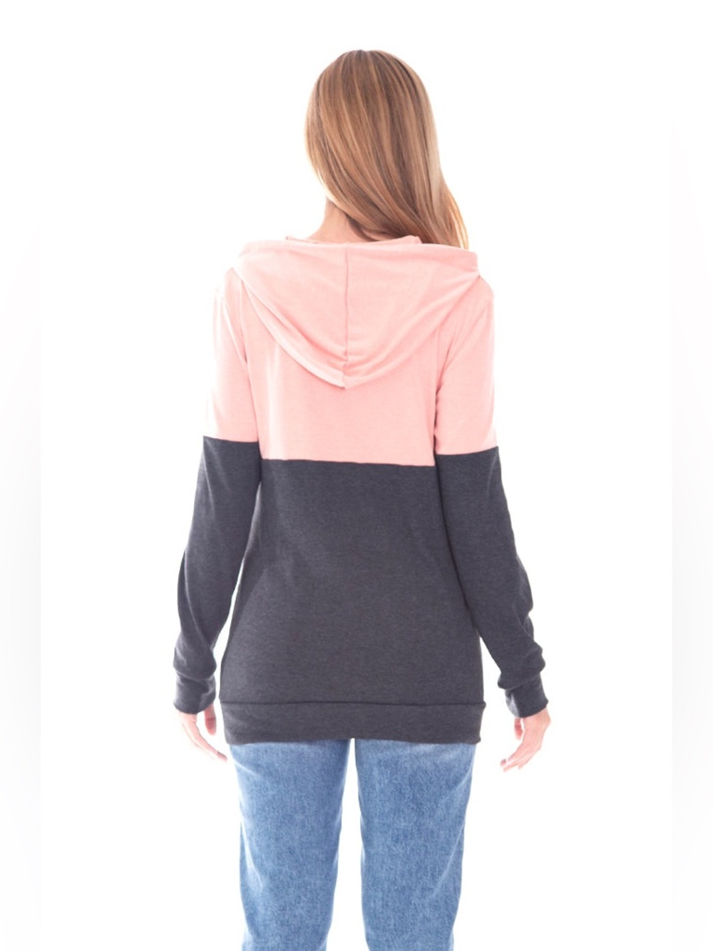 Bearsland | Nursing Hidden Zippers Hoodie Pink Gray Women's Size Large - Picture 4 of 15